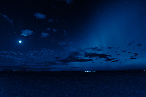 Aurora Borealis Northern Lights Cover Half Night Sky (Blue Shade Photo)