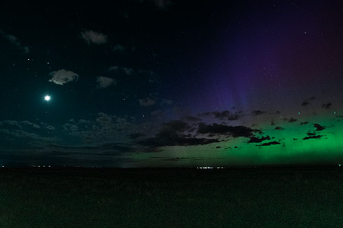 Aurora Borealis Northern Lights Cover Half Night Sky (Cyan Tint Photo)