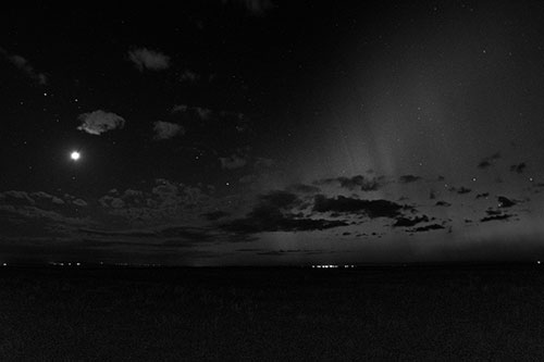 Aurora Borealis Northern Lights Cover Half Night Sky (Gray Photo)