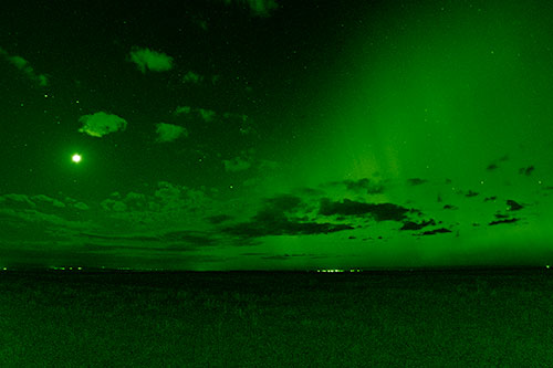 Aurora Borealis Northern Lights Cover Half Night Sky (Green Shade Photo)