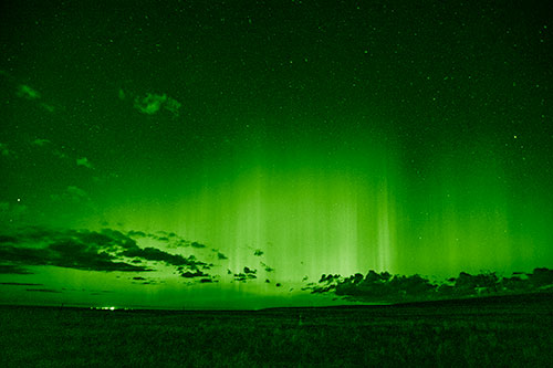Northern Aurora Borealis Lights Up Night Sky (Green Shade Photo)