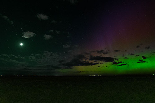 Aurora Borealis Northern Lights Cover Half Night Sky (Green Tint Photo)