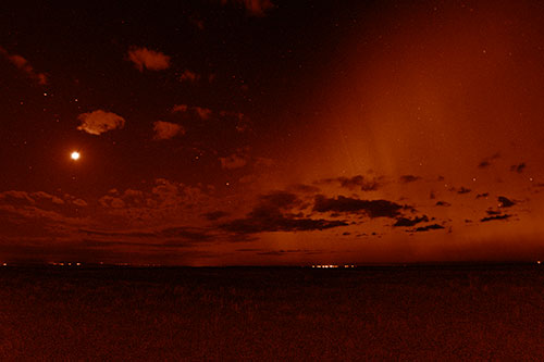 Aurora Borealis Northern Lights Cover Half Night Sky (Orange Shade Photo)