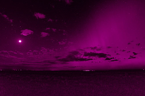 Aurora Borealis Northern Lights Cover Half Night Sky (Pink Shade Photo)