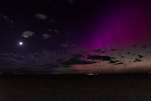 Aurora Borealis Northern Lights Cover Half Night Sky (Pink Tint Photo)
