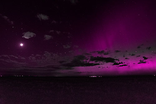 Aurora Borealis Northern Lights Cover Half Night Sky (Pink Tone Photo)