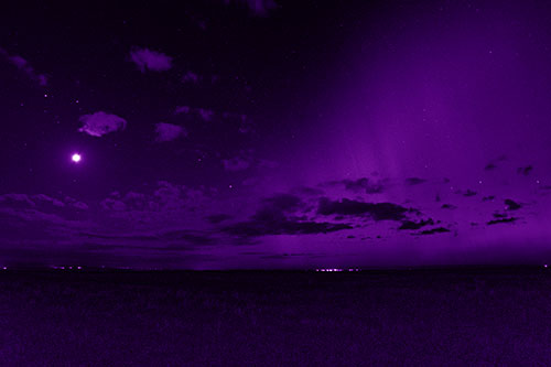 Aurora Borealis Northern Lights Cover Half Night Sky (Purple Shade Photo)