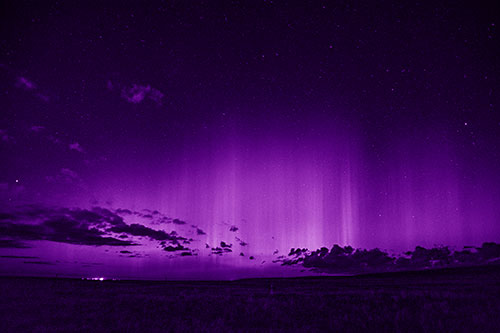 Northern Aurora Borealis Lights Up Night Sky (Purple Shade Photo)