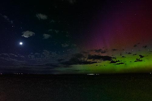 Aurora Borealis Northern Lights Cover Half Night Sky (Rainbow Tint Photo)