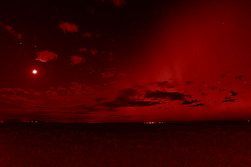 Aurora Borealis Northern Lights Cover Half Night Sky (Red Shade Photo)