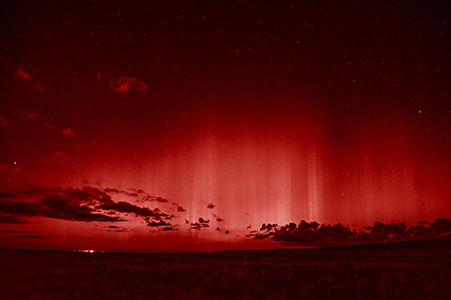 Northern Aurora Borealis Lights Up Night Sky (Red Shade Photo)