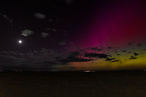 Aurora Borealis Northern Lights Cover Half Night Sky (Red Tint Photo)