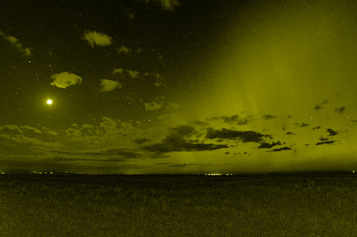 Aurora Borealis Northern Lights Cover Half Night Sky (Yellow Shade Photo)