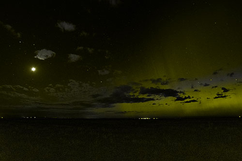 Aurora Borealis Northern Lights Cover Half Night Sky (Yellow Tone Photo)